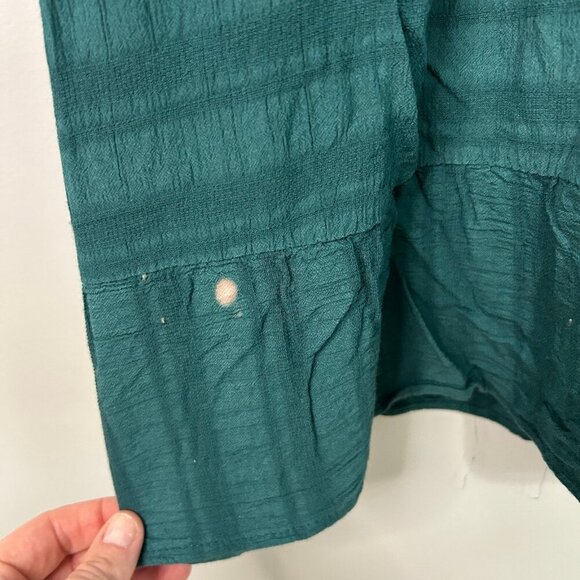 Anthropologie Amadi Rossi Teal Blue Ruffle Mini Long Sleeve Dress Size XS - Picture 7 of 8